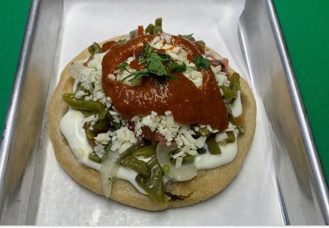 Sope with salsa
